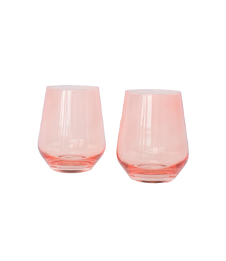 Estelle Estelle Colored Wine Stemless Set of 2 {Coral Peach Pink}
