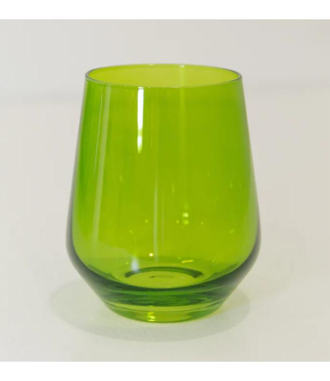 Estelle Colored Wine Stemless Set of 2 {Forest Green}