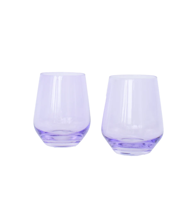 Estelle Colored Wine Stemless Set of 2 {Lavender}