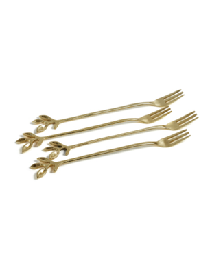 Zodax Leaves Cocktail Forks Gold (Sold Separately)