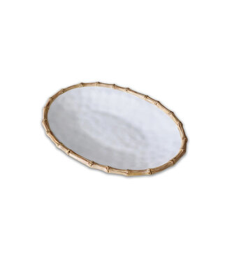 Beatriz Ball VIDA Bamboo Large Oval Platter (White and Natural)