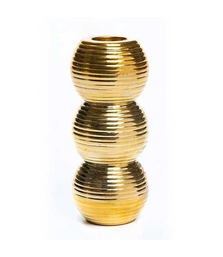 Makenzie Childs Ribbed Triple Sphere Candle Holder