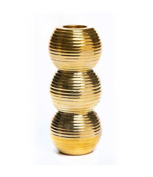 Ribbed Triple Sphere Candle Holder