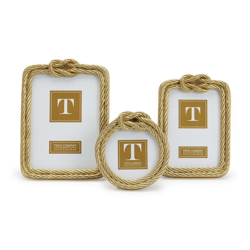 Two's Company Golden Threads Rope Frame 5x7