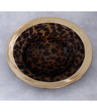 Beatriz Ball Tortoise and Gold Round Platter
