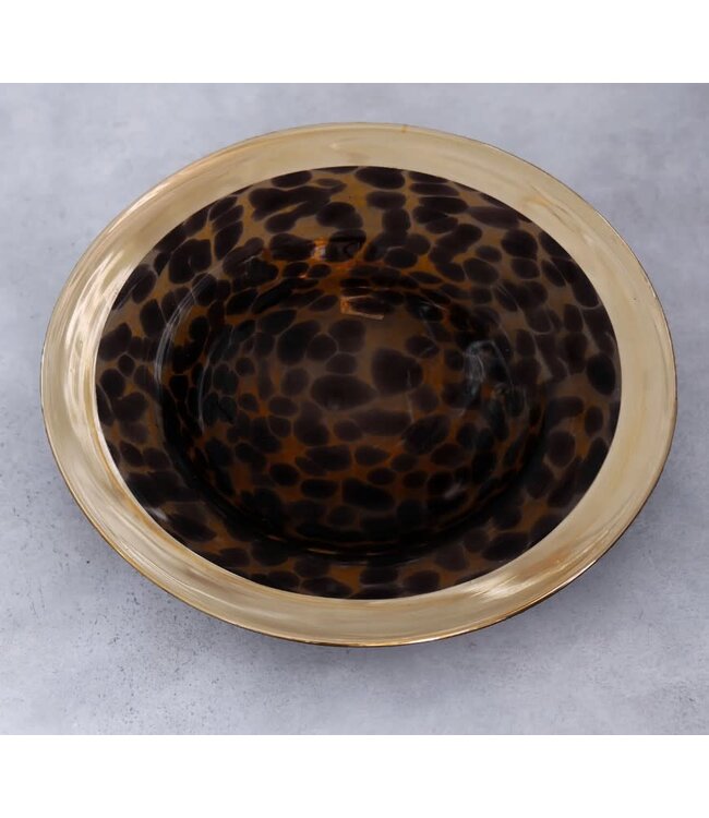 Tortoise and Gold Round Platter