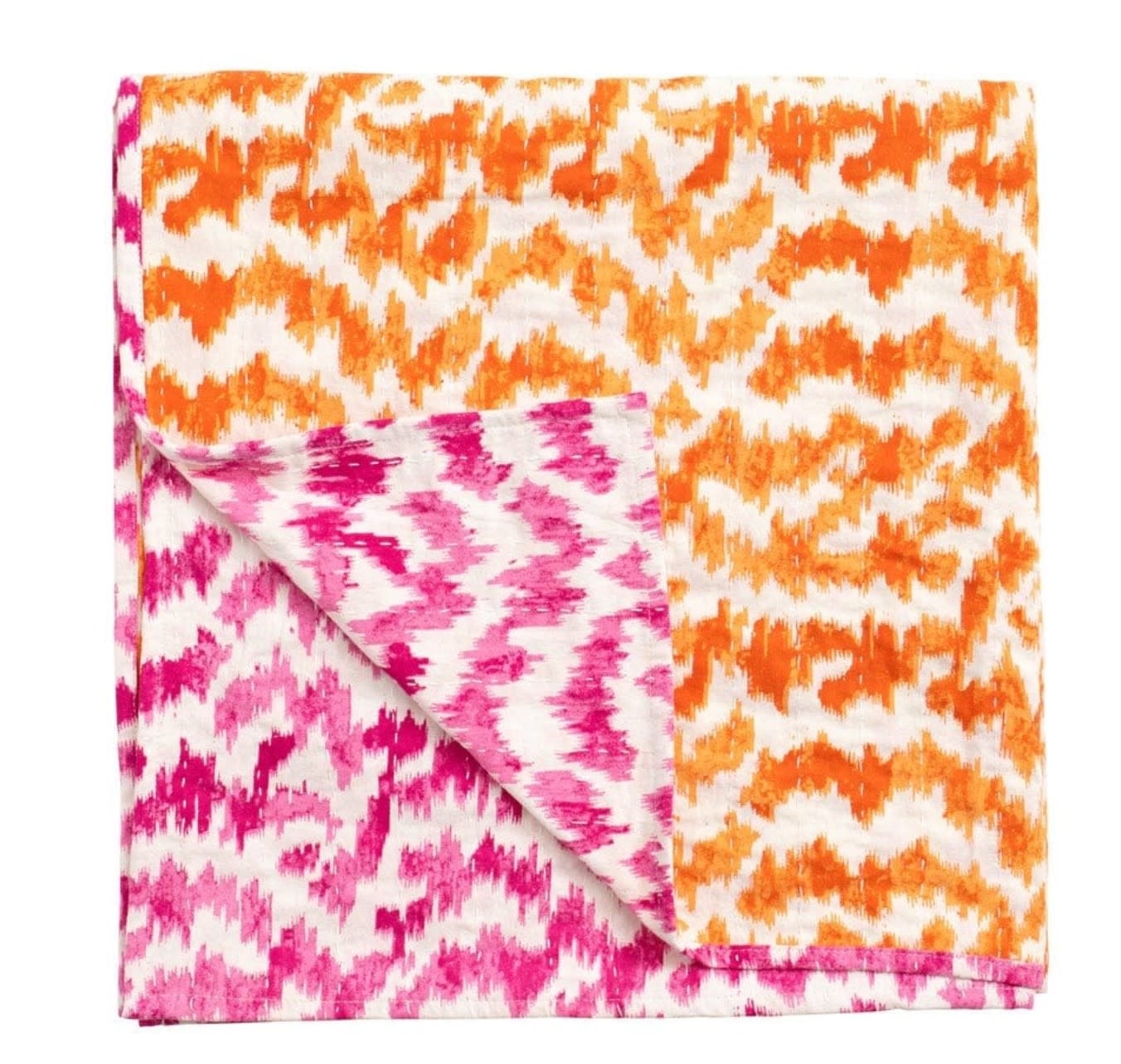 Caspari Cloth Dinner Napkins Set of 4 Modern Moire Orange