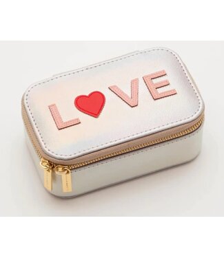 Estella Bartlett Mini Jewellery Box - Iridescent With Blush And Coral Applique