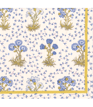 Caspari Semis de Fleurs Blue Luncheon Napkins