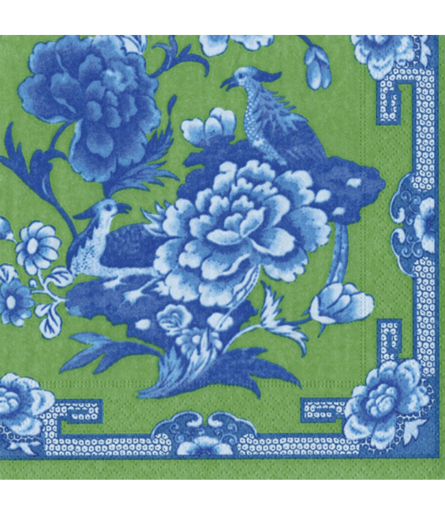 Green and Blue Plate Luncheon Napkins