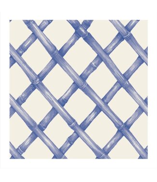 Hester and Cook Blue Lattice Cocktail Napkin - set of 20