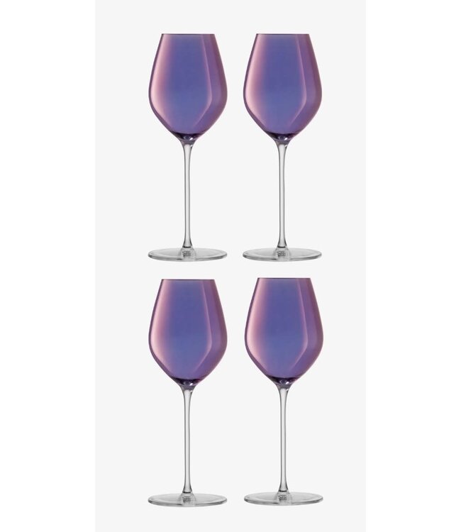 Aurora Champagne Tulip Glass 10oz Polar Violet set of 4