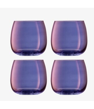 LSA Aurora Stemless Glass 13oz Polar Violet Set of 4