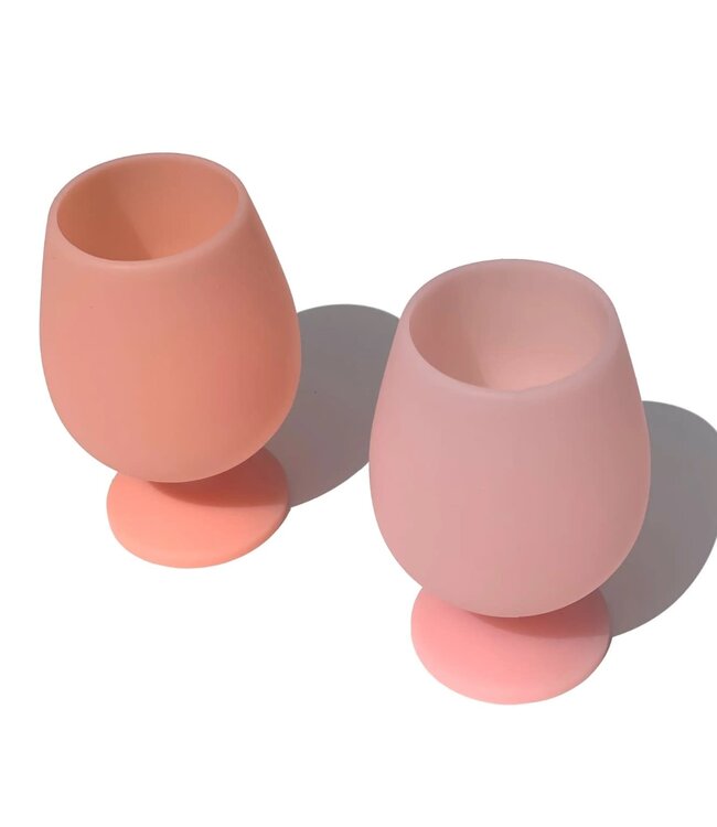 peach + petal stemm | unbreakable silicone wine glasses