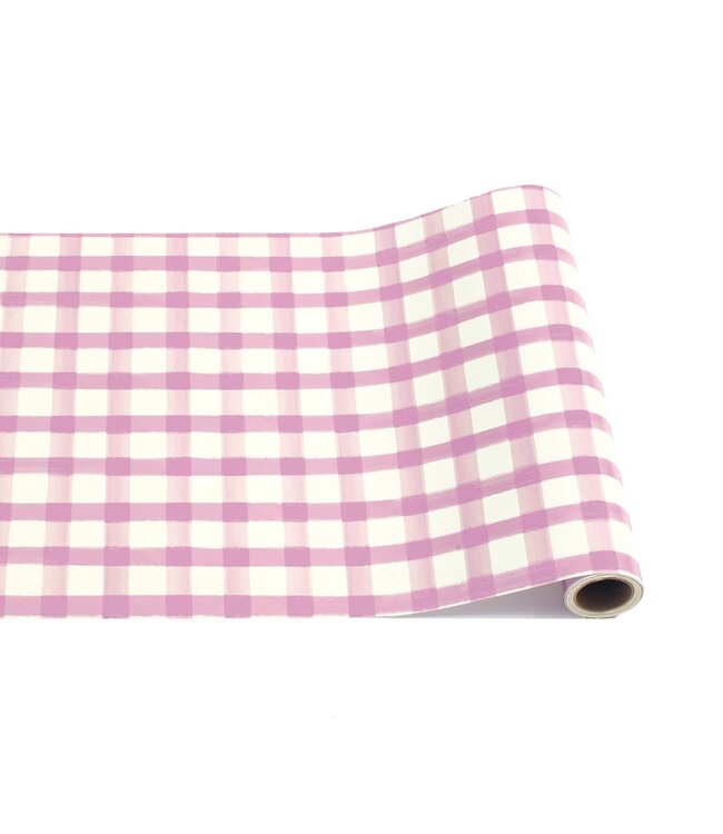 Lilac Painted Check Table Runner - 20" x 25'