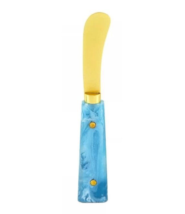 Butter Spreader Gold Finish Blue