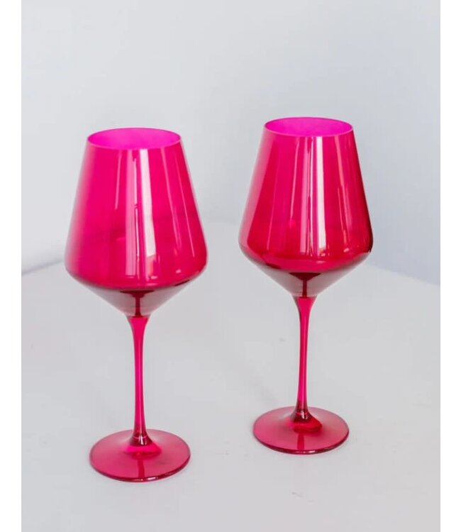 Estelle Colored Wine Stemware - S/2 {Viva Magenta}