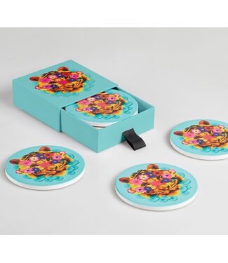 Gangzai Masktiger set of 4 Ceramic Coasters