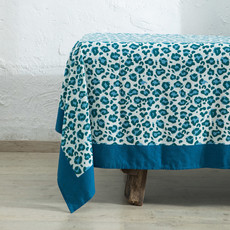 Mahe Homeware Blue Leopard Tablecloth 160 x 270
