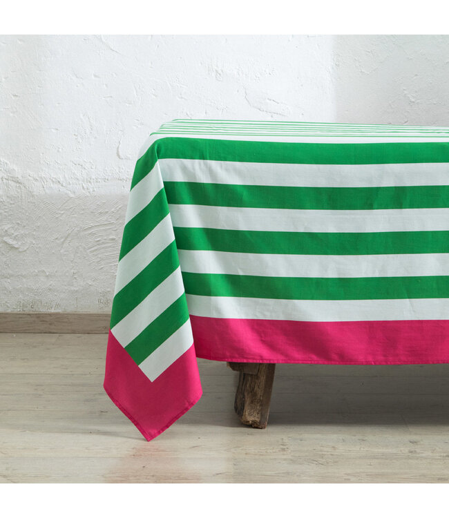 Green Stripe Tablecloth 160 x 270