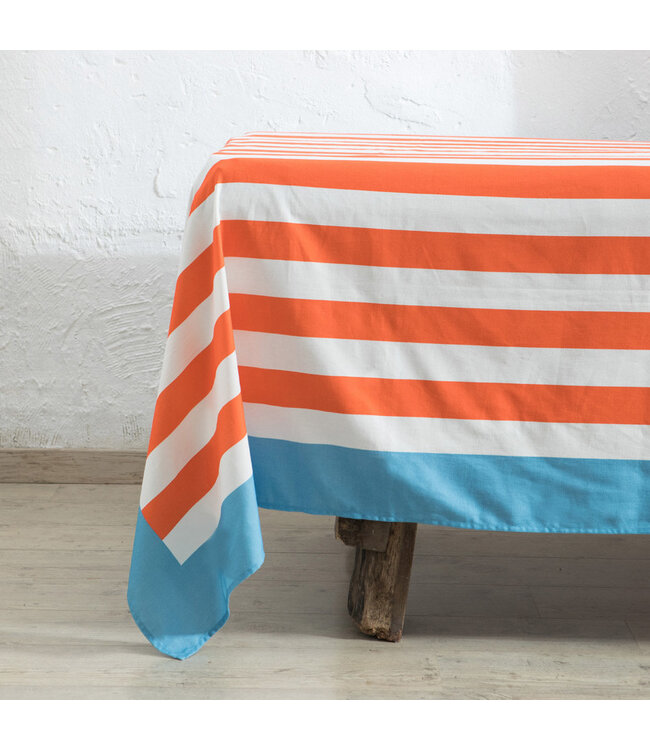 Orange Stripe Tablecloth 160 x 340