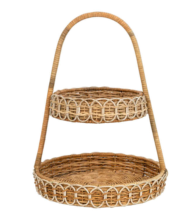Provence Rattan Two Tiered Server