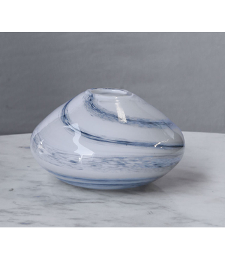 Beatriz Ball GLASS Blue & White Alabaster Short Vase