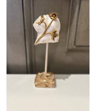 Colleen Frampton White mini torso with gold flower base 9x3