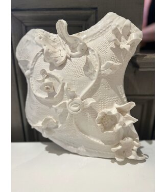Colleen Frampton White ceramic flower torso (child's), 12x10.5