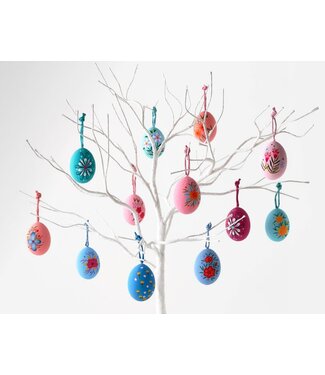 One Hundred 80 Degrees Hand Painted Floral Egg Ornament Light Blue (sold separately)