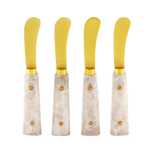 3-pc Cheese Knife Set - Gold/White