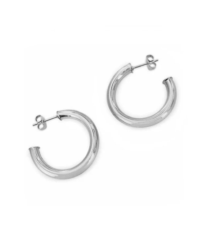 White Large Hollow Tube Hoops