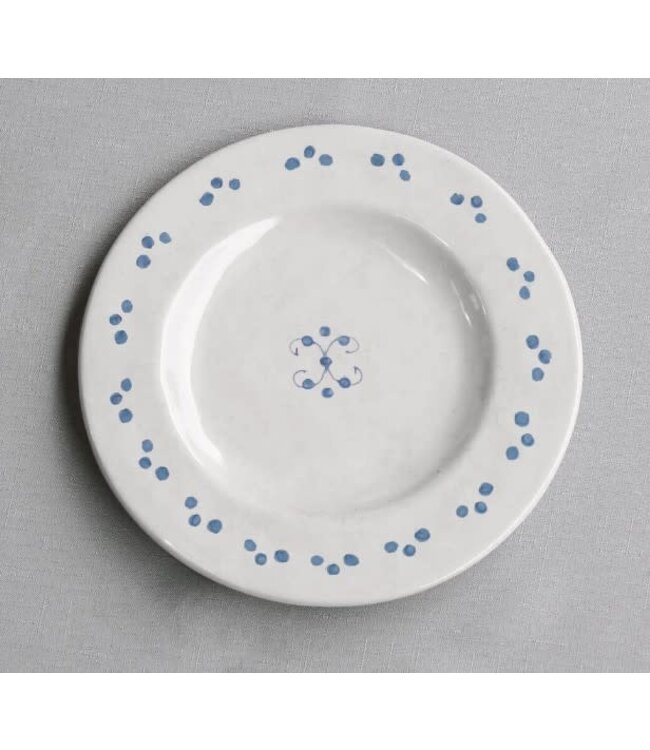 VIDA Sienna 9.25'' Salad Plate Set of 4 (white and blue)