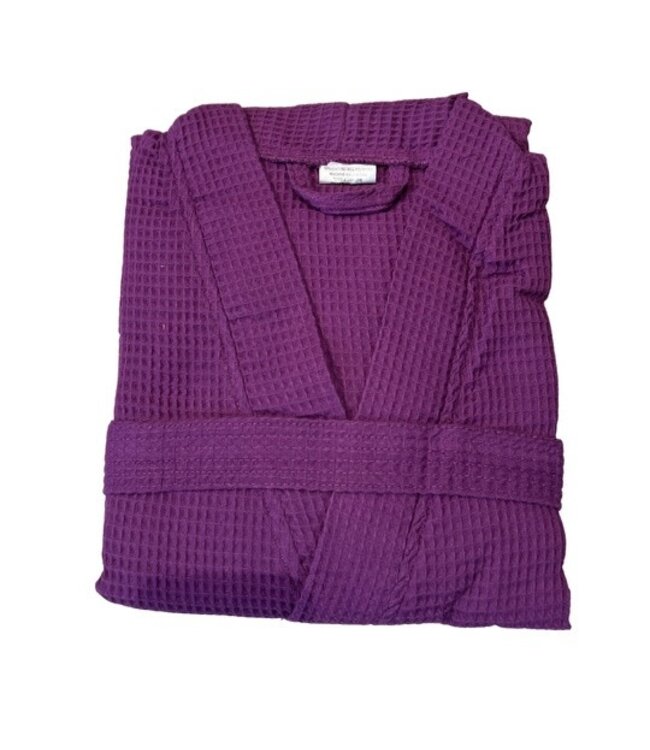 Cotton Waffle Robe 36" Plum