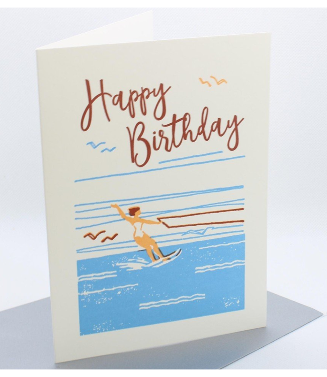 Happy Birthday WaterSkiier Card