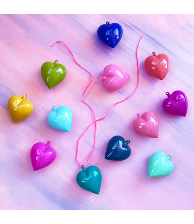 Heart Ornament Glass Assorted Colors Sold Sep., 4"
