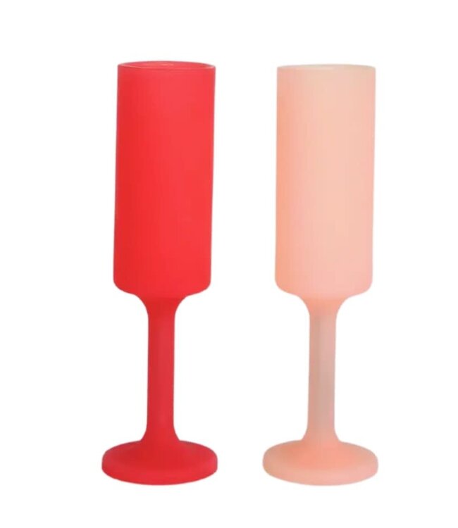 seff | unbreakable champagne flutes | cherry + blush