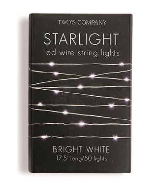 Two's Company Slarlight LED Wire String Lights - Bright White