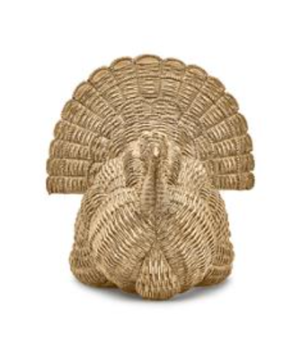 Two's Company Basket Weave Pattern Turkey Decor