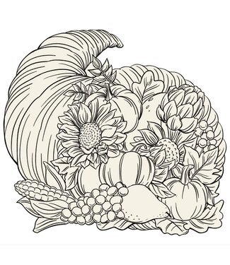 Hester and Cook Die Cut Coloring Cornucopia Placemat - 12 Sheets