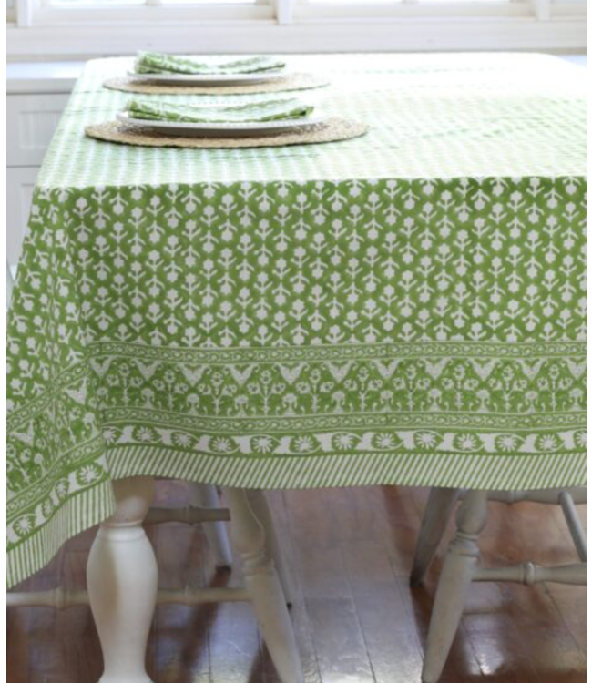 Pacific & Rose Textiles Charlotte Green Tablecloth 60 x 124