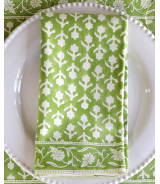 Pacific & Rose Textiles Charlotte Green Napkin Set of 4