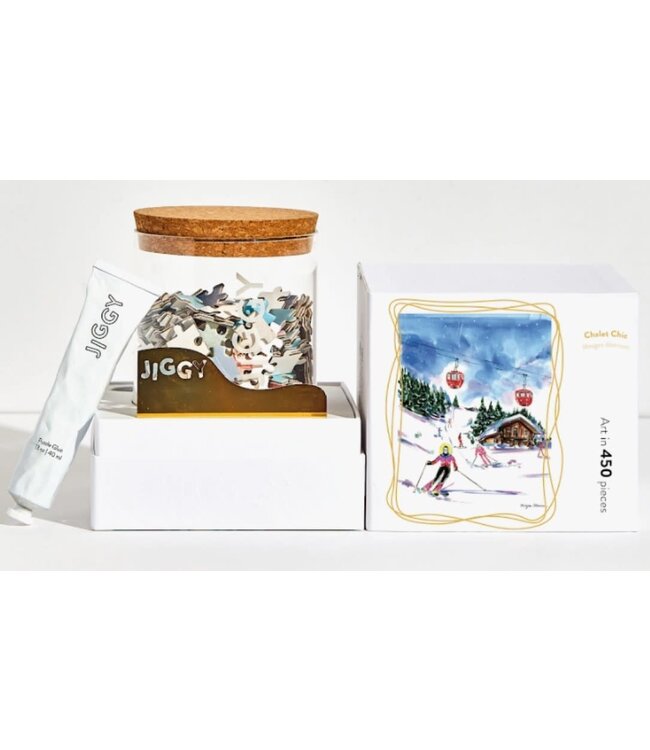Jiggy Puzzle 450pc Puzzle & Glue Kit: Chalet Chic by Meagan Morrison