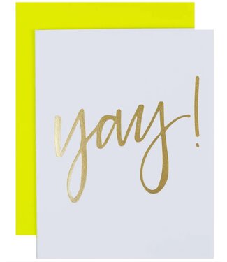 Chez Gagne Yay! Gold Foil Letterpress Card