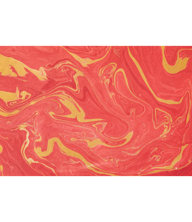 Red and Gold Vein Marbled Placemats - 12 Sheets