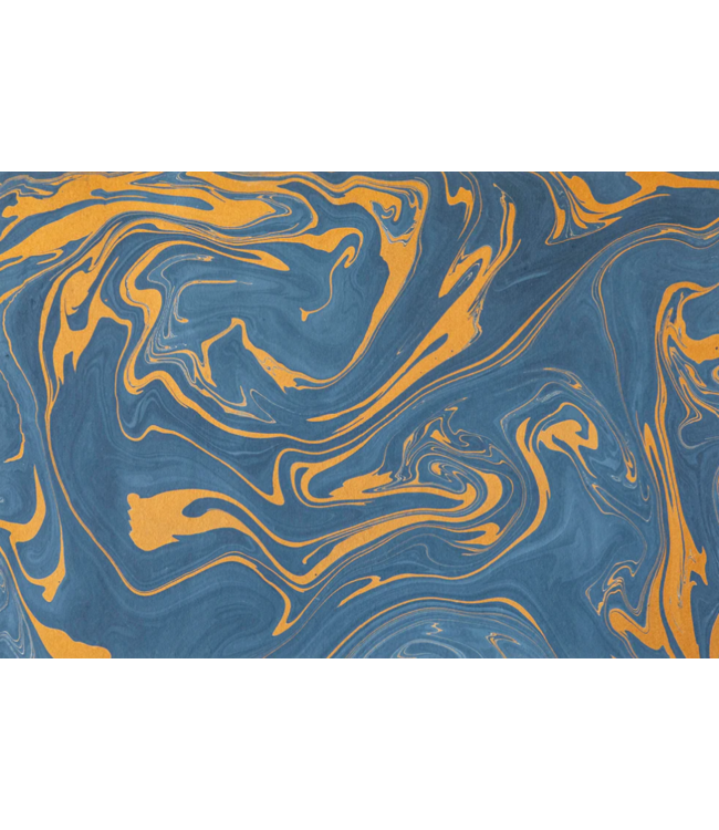 Blue & Gold Vein Marbled Placemats - 12 sheets