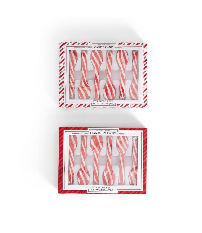 Set of 6 Peppermint Candy Spoons