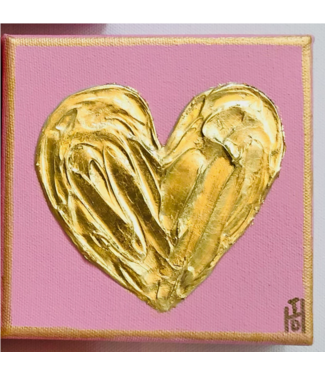 Deceaux Art Pink Heart Painting
