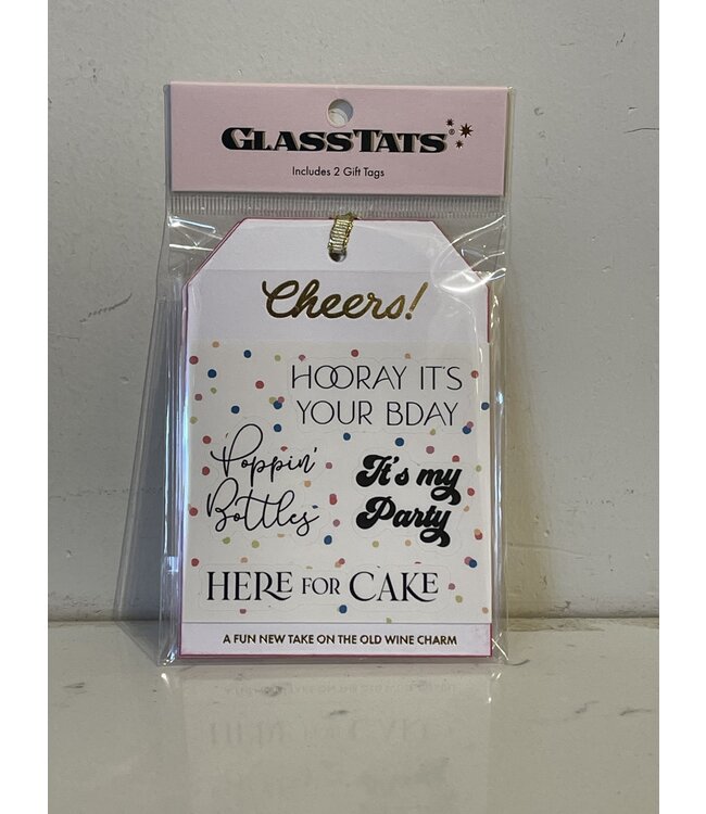 GlassTats Birthday Drink Markers Gift Tag