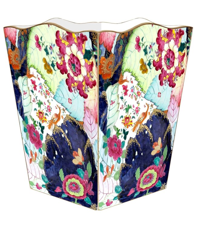 Ancient Tobacco Leaf Wastepaper Basket | Scalloped Top